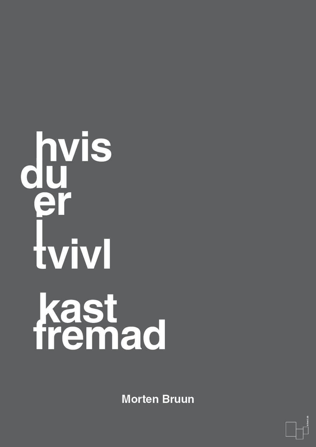 plakat: hvis du er i tvivl kast fremad - graphic charcoal-Fodbold-A1two3