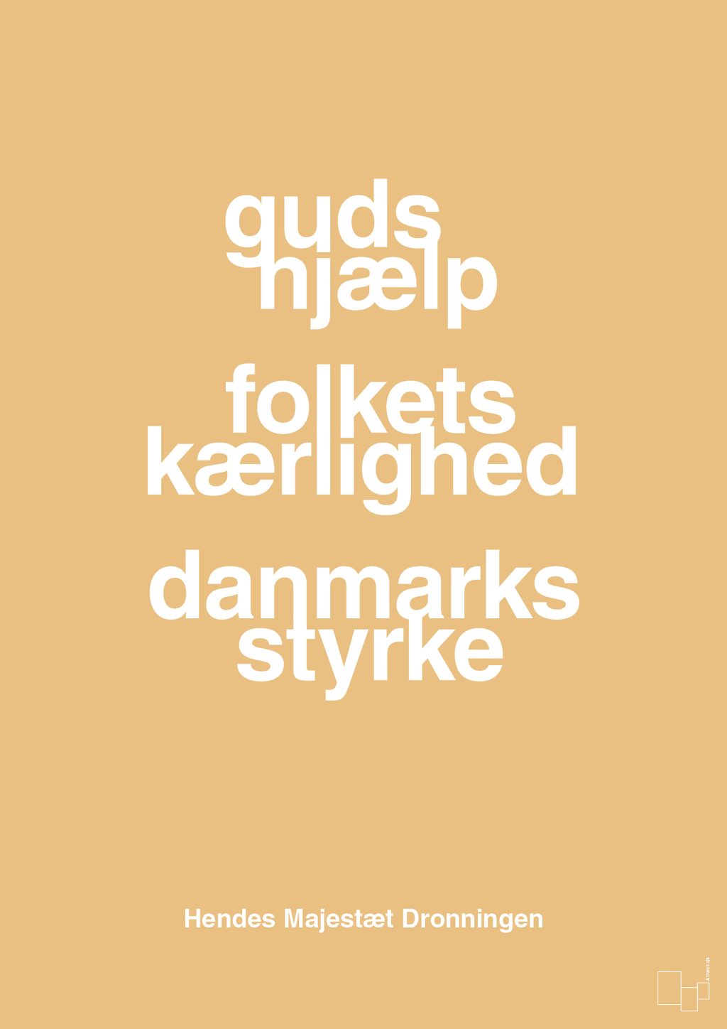 plakat: guds hjælp folkets kærlighed danmarks styrke - charismatic-Royale-A1two3
