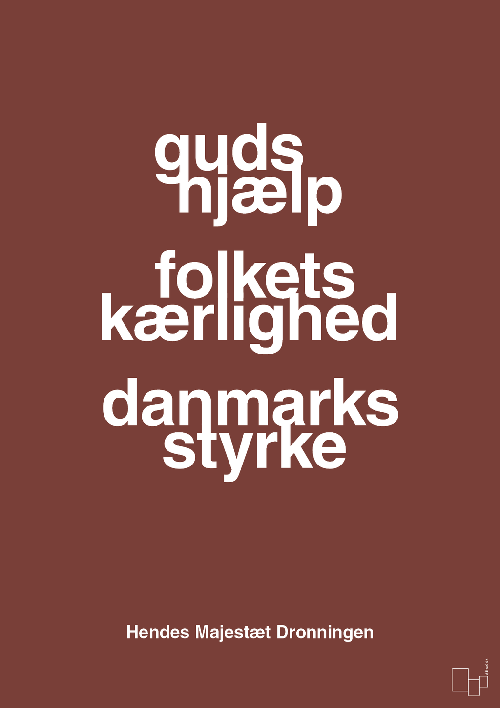 plakat: guds hjælp folkets kærlighed danmarks styrke - red pepper-Royale-A1two3