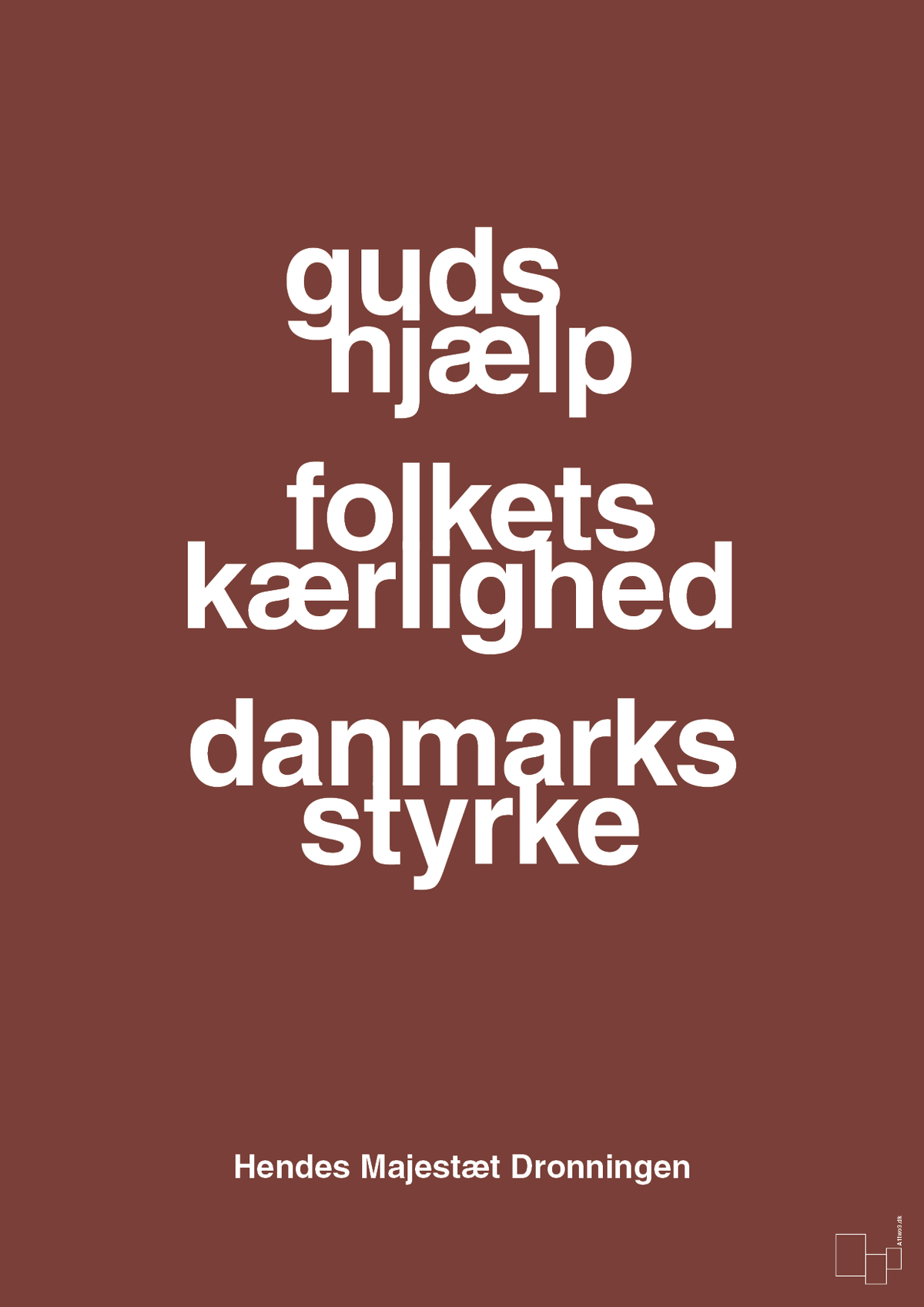 plakat: guds hjælp folkets kærlighed danmarks styrke - red pepper-Royale-A1two3