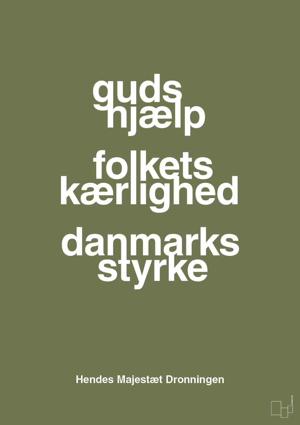plakat: guds hjælp folkets kærlighed danmarks styrke - secret meadow-Royale-A1two3