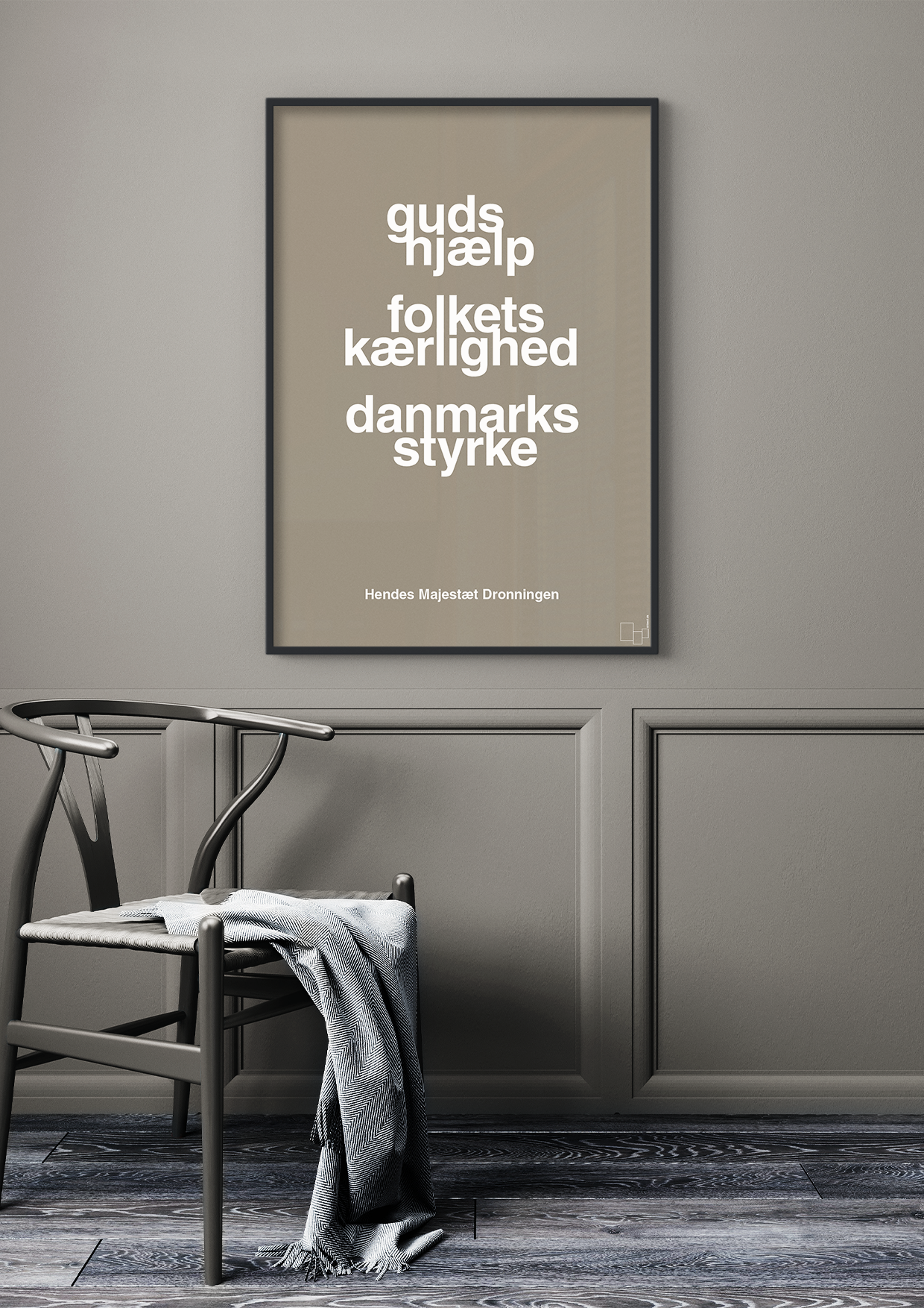 plakat: guds hjælp folkets kærlighed danmarks styrke - painters white-Royale-A1two3