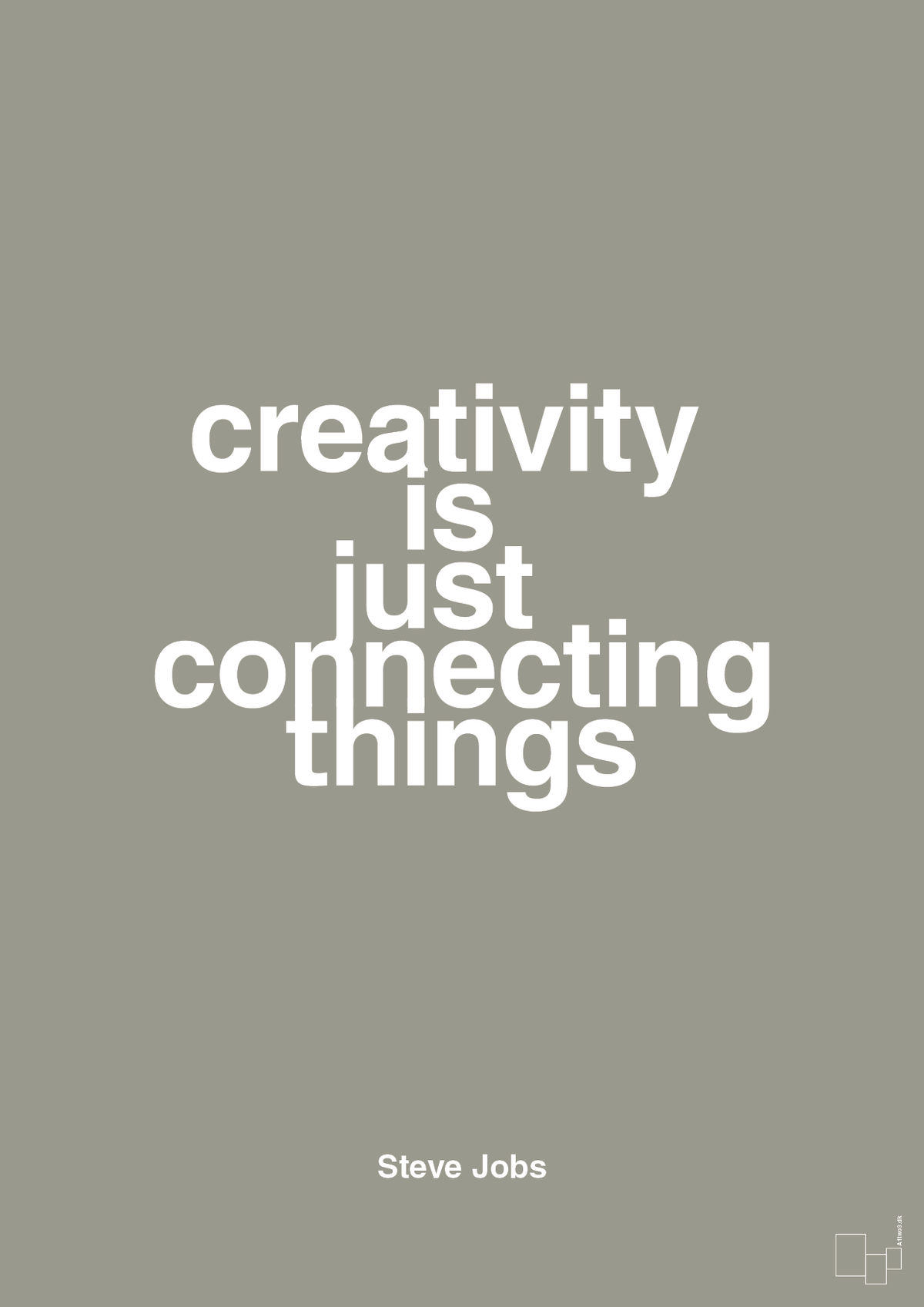 plakat: creativity is just connecting things - battleship gray-Opfinder-A1two3