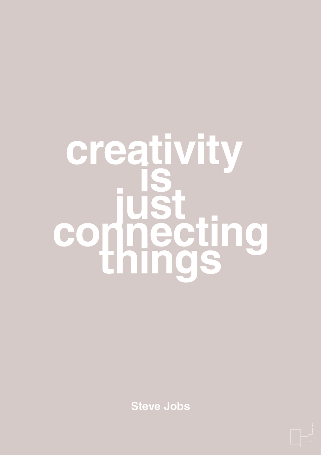 plakat: creativity is just connecting things - broken beige-Opfinder-A1two3