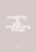 plakat: creativity is just connecting things - broken beige-Opfinder-A1two3