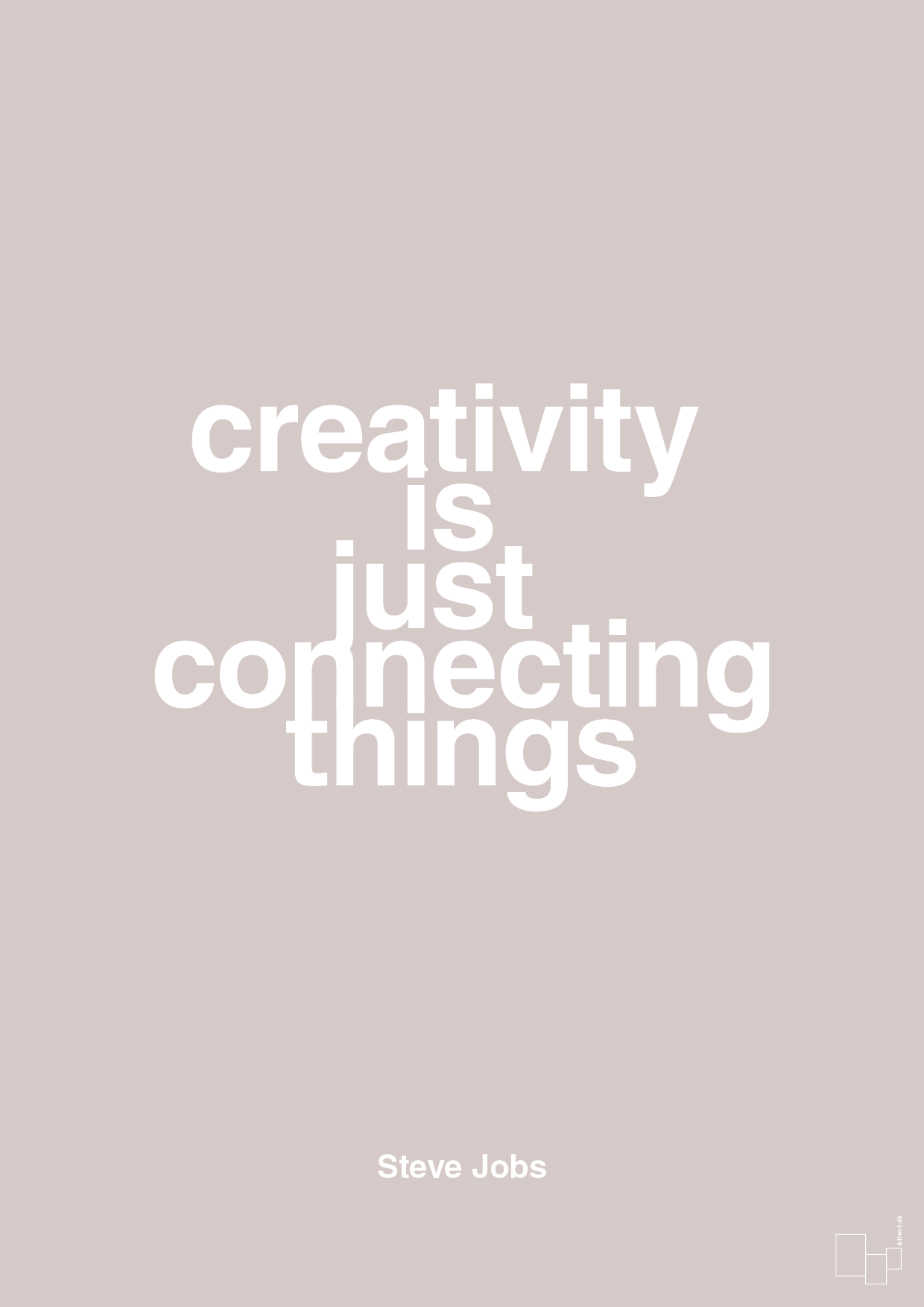 plakat: creativity is just connecting things - broken beige-Opfinder-A1two3