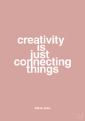 plakat: creativity is just connecting things - bubble shell-Opfinder-A1two3