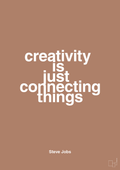 plakat: creativity is just connecting things - cider spice-Opfinder-A1two3