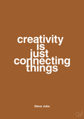 plakat: creativity is just connecting things - cognac-Opfinder-A1two3