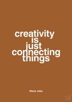 plakat: creativity is just connecting things - cognac-Opfinder-A1two3