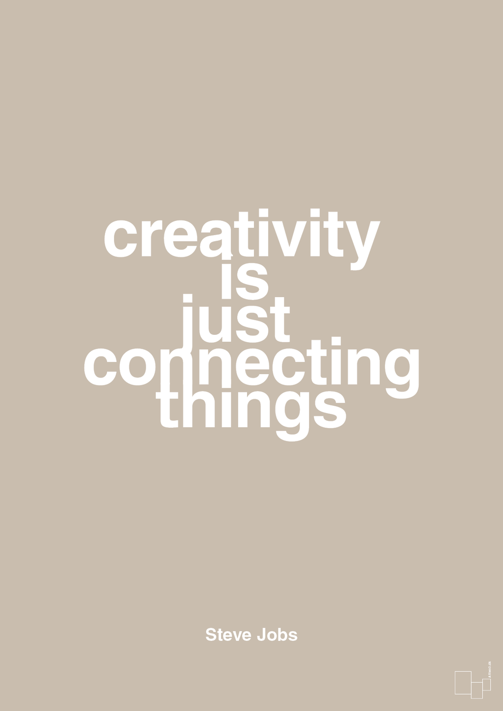 plakat: creativity is just connecting things - creamy mushroom-Opfinder-A1two3
