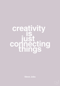 plakat: creativity is just connecting things - dusty lilac-Opfinder-A1two3