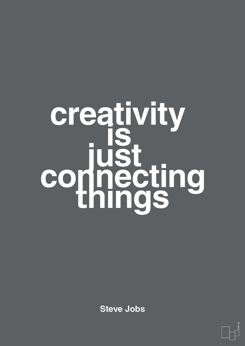 plakat: creativity is just connecting things - graphic charcoal-Opfinder-A1two3
