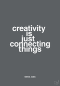 plakat: creativity is just connecting things - graphic charcoal-Opfinder-A1two3