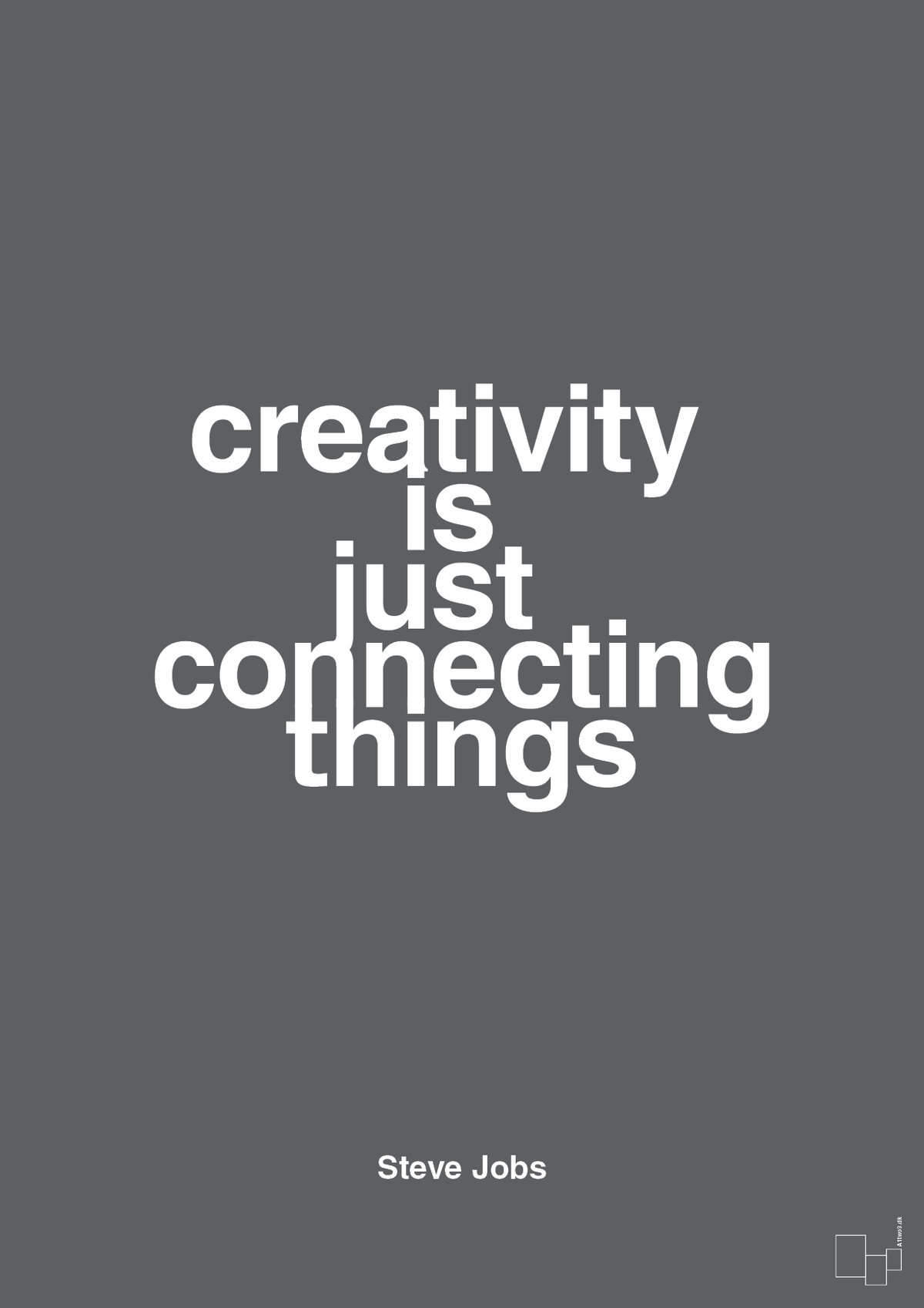 plakat: creativity is just connecting things - graphic charcoal-Opfinder-A1two3