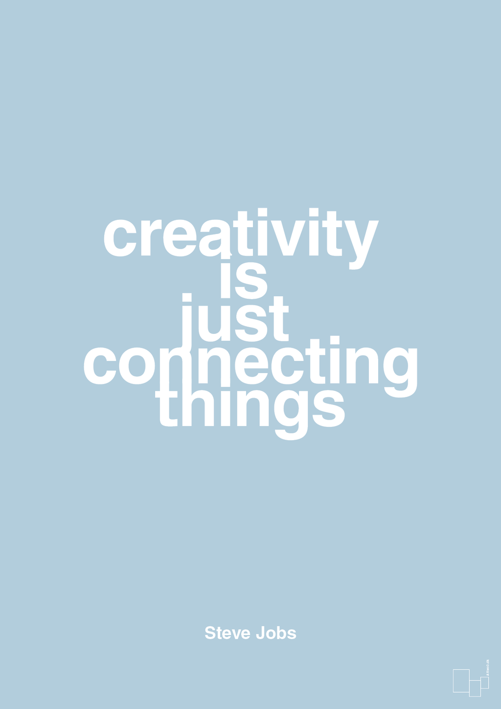 plakat: creativity is just connecting things - heavenly blue-Opfinder-A1two3