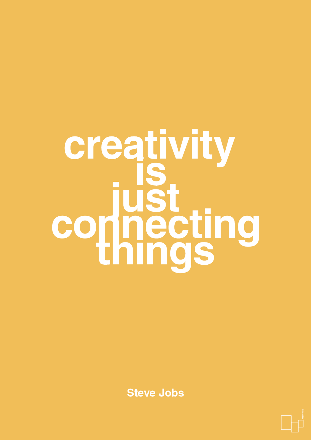 plakat: creativity is just connecting things - honeycomb-Opfinder-A1two3