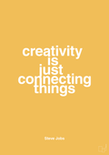 plakat: creativity is just connecting things - honeycomb-Opfinder-A1two3