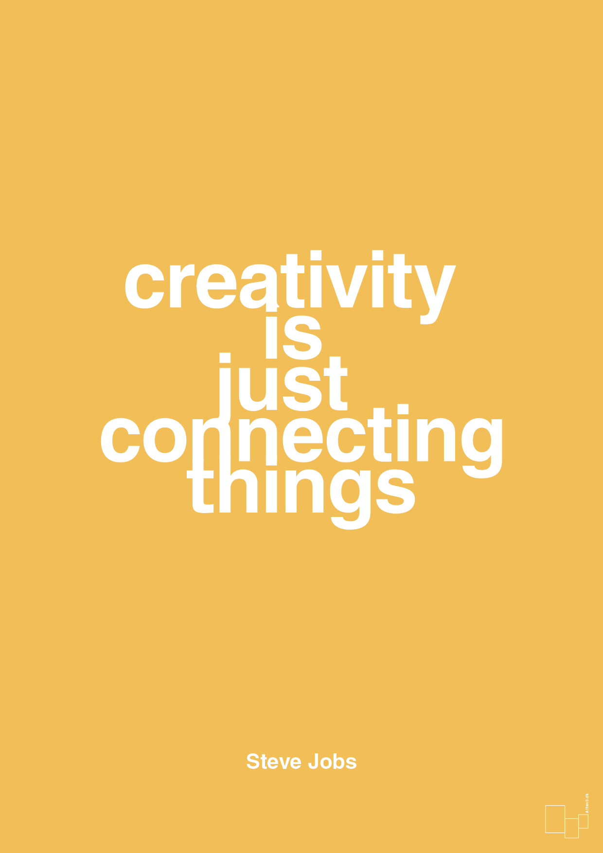 plakat: creativity is just connecting things - honeycomb-Opfinder-A1two3