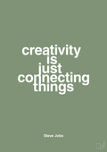 plakat: creativity is just connecting things - jade-Opfinder-A1two3