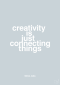 plakat: creativity is just connecting things - light drizzle-Opfinder-A1two3