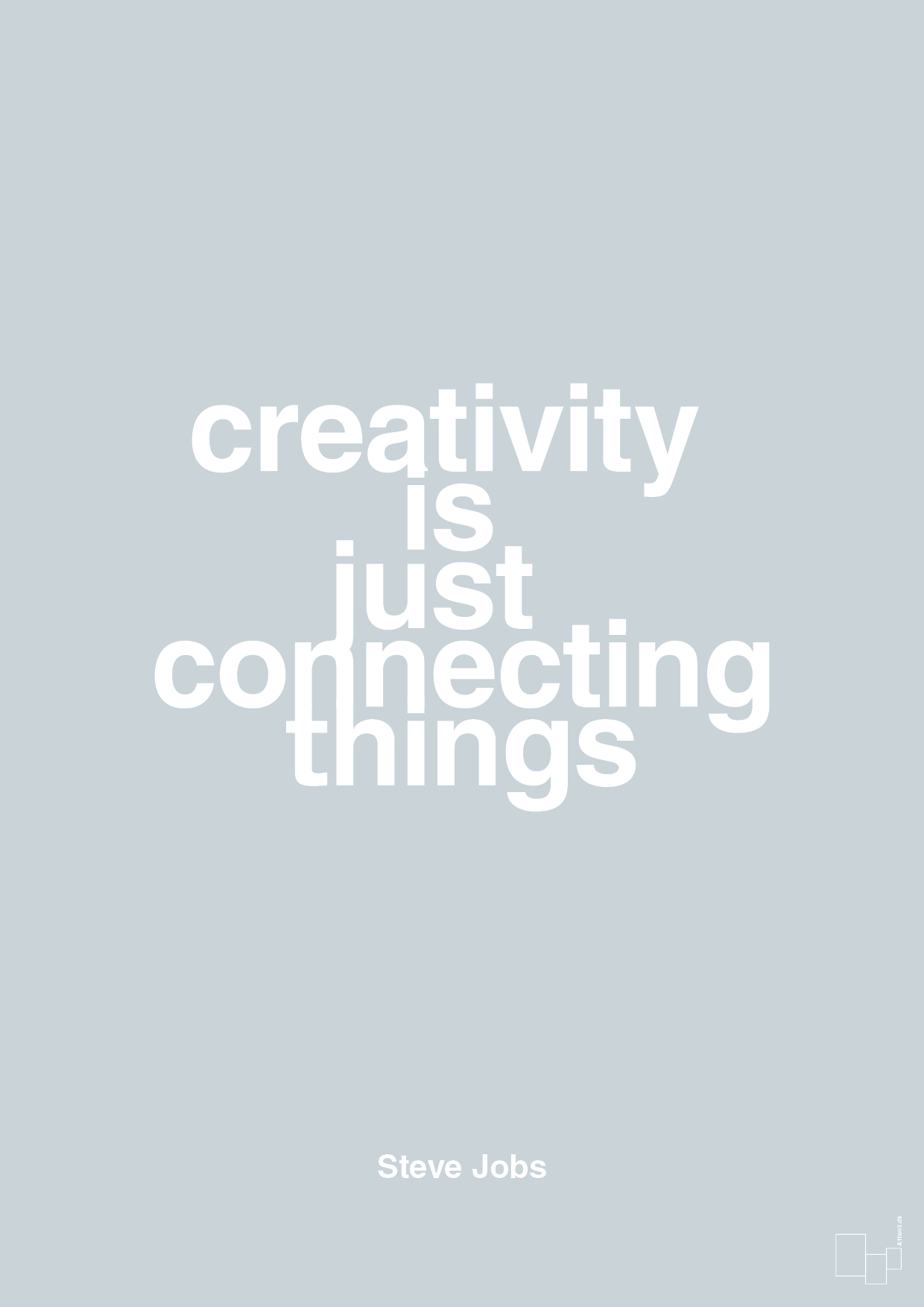 plakat: creativity is just connecting things - light drizzle-Opfinder-A1two3