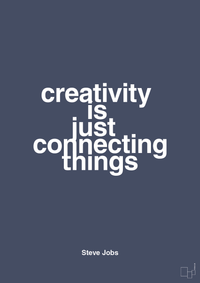 plakat: creativity is just connecting things - petrol