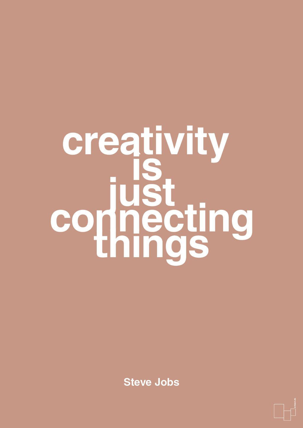 plakat: creativity is just connecting things - powder-Opfinder-A1two3