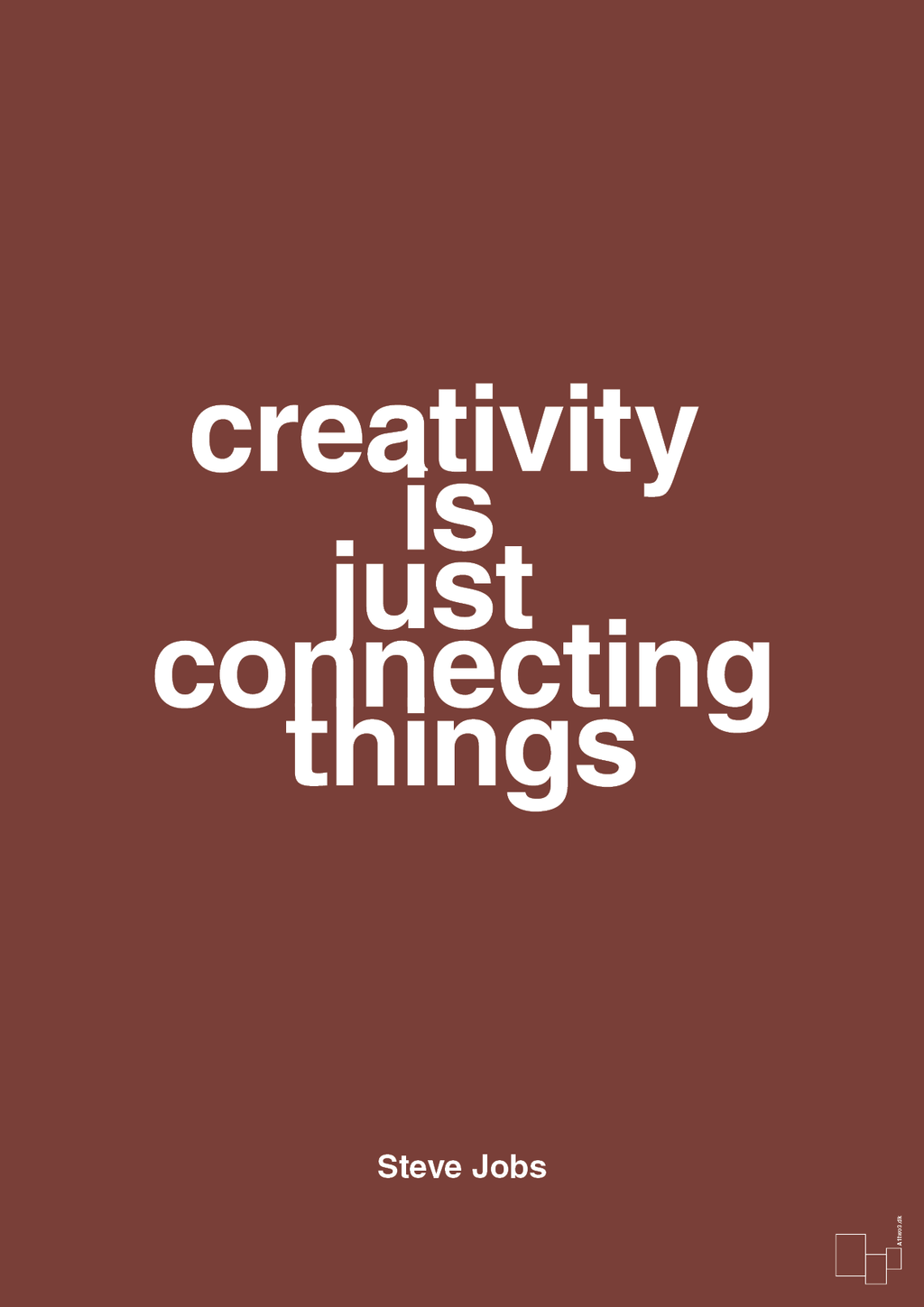 plakat: creativity is just connecting things - red pepper-Opfinder-A1two3