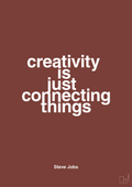 plakat: creativity is just connecting things - red pepper-Opfinder-A1two3
