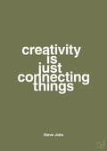 plakat: creativity is just connecting things - secret meadow-Opfinder-A1two3