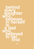 plakat: behind every daughter who believes in herself is a dad who believed in her first - charismatic-Far-A1two3
