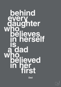plakat: behind every daughter who believes in herself is a dad who believed in her first - graphic charcoal-Far-A1two3