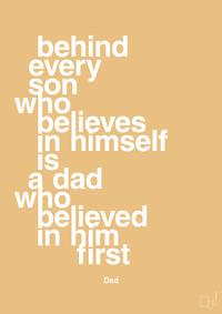 plakat: behind every son who believes in himself is a dad who believed in him first - charismatic