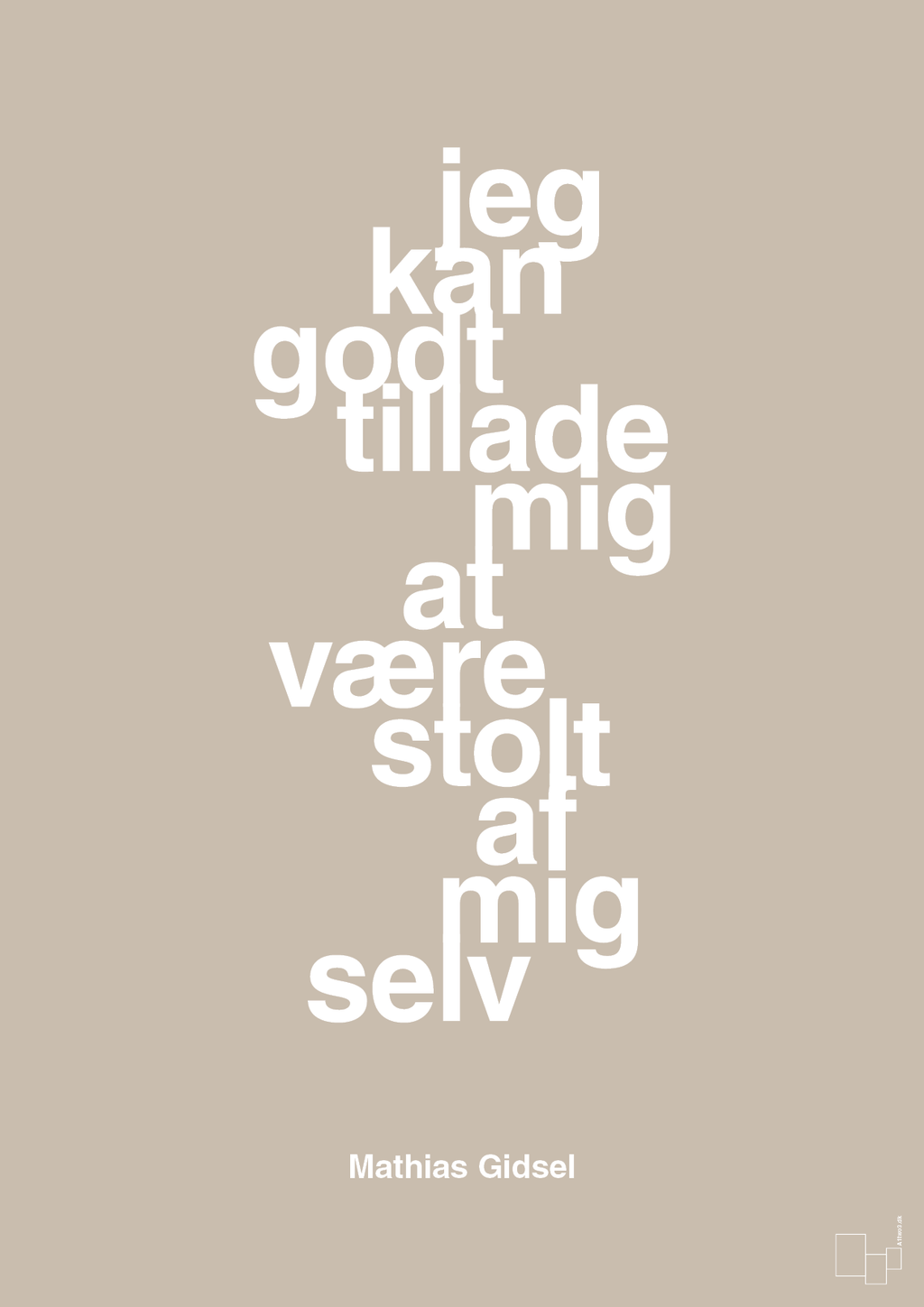 plakat: jeg kan godt tillade mig at være stolt af mig selv - creamy mushroom-Håndbold-A1two3