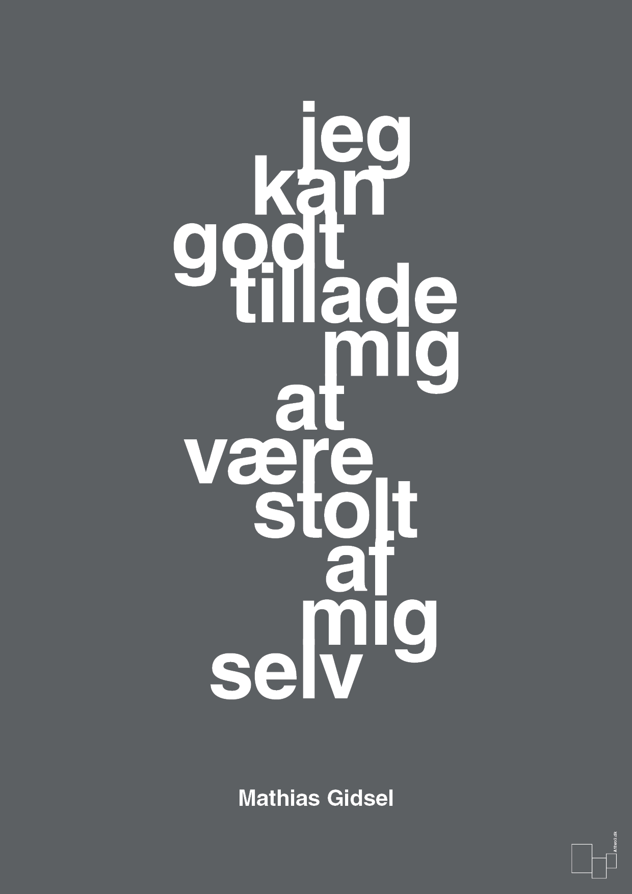 plakat: jeg kan godt tillade mig at være stolt af mig selv - graphic charcoal-Håndbold-A1two3