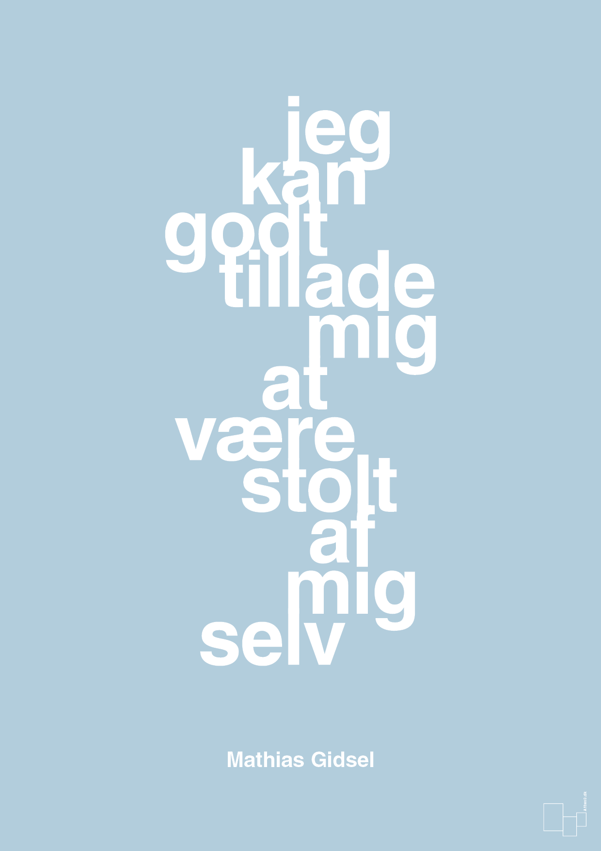 plakat: jeg kan godt tillade mig at være stolt af mig selv - heavenly blue-Håndbold-A1two3
