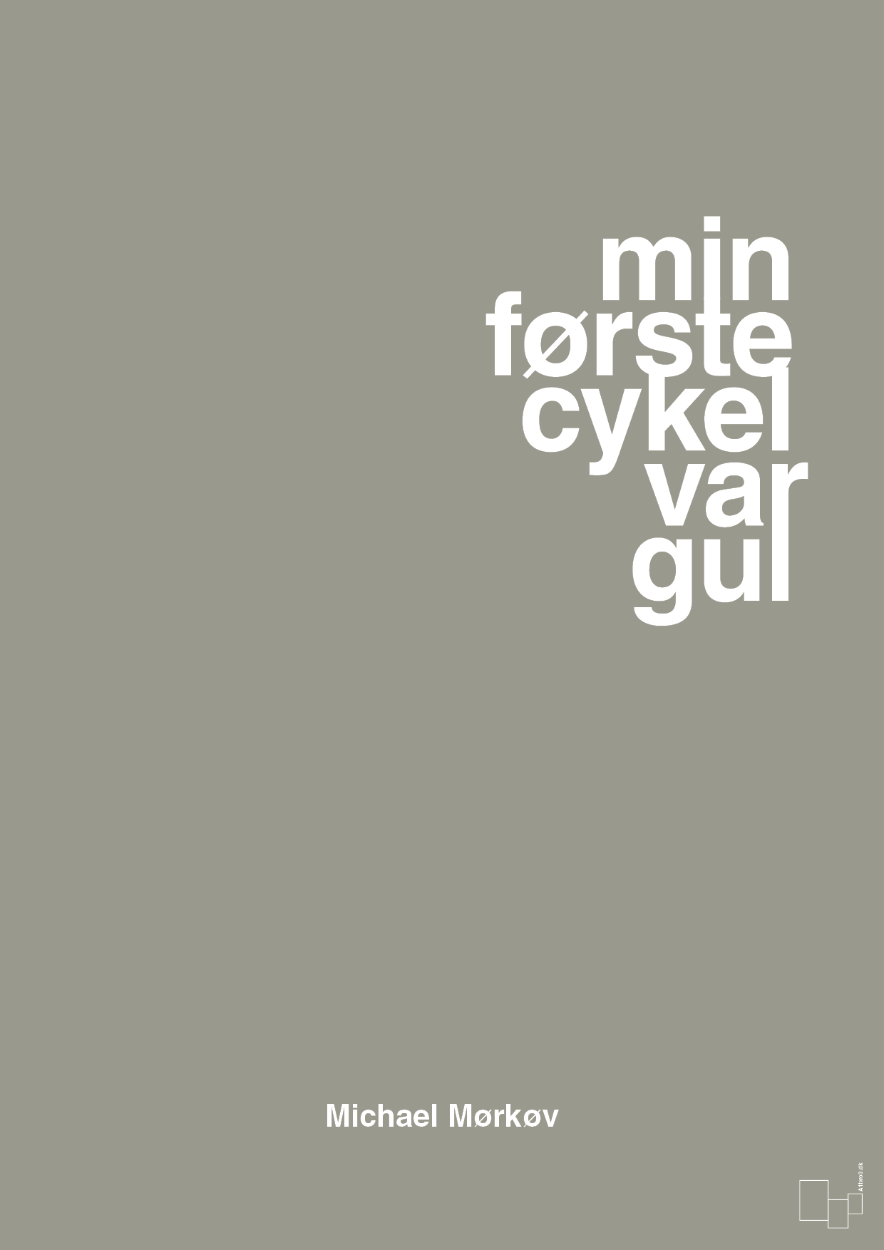 plakat: min første cykel var gul - battleship gray-Cykling-A1two3