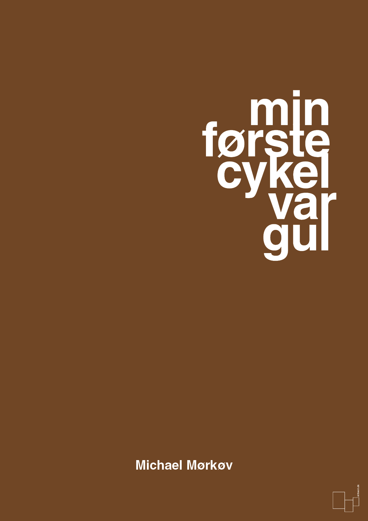 plakat: min første cykel var gul - dark brown-Cykling-A1two3