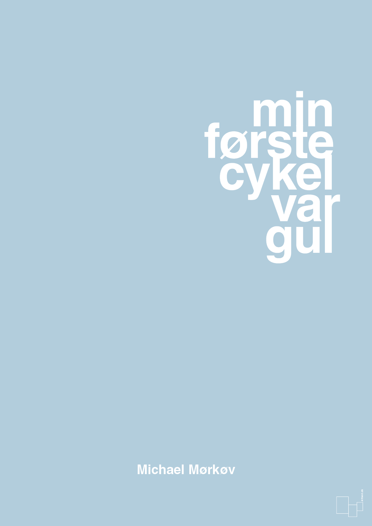 plakat: min første cykel var gul - heavenly blue-Cykling-A1two3