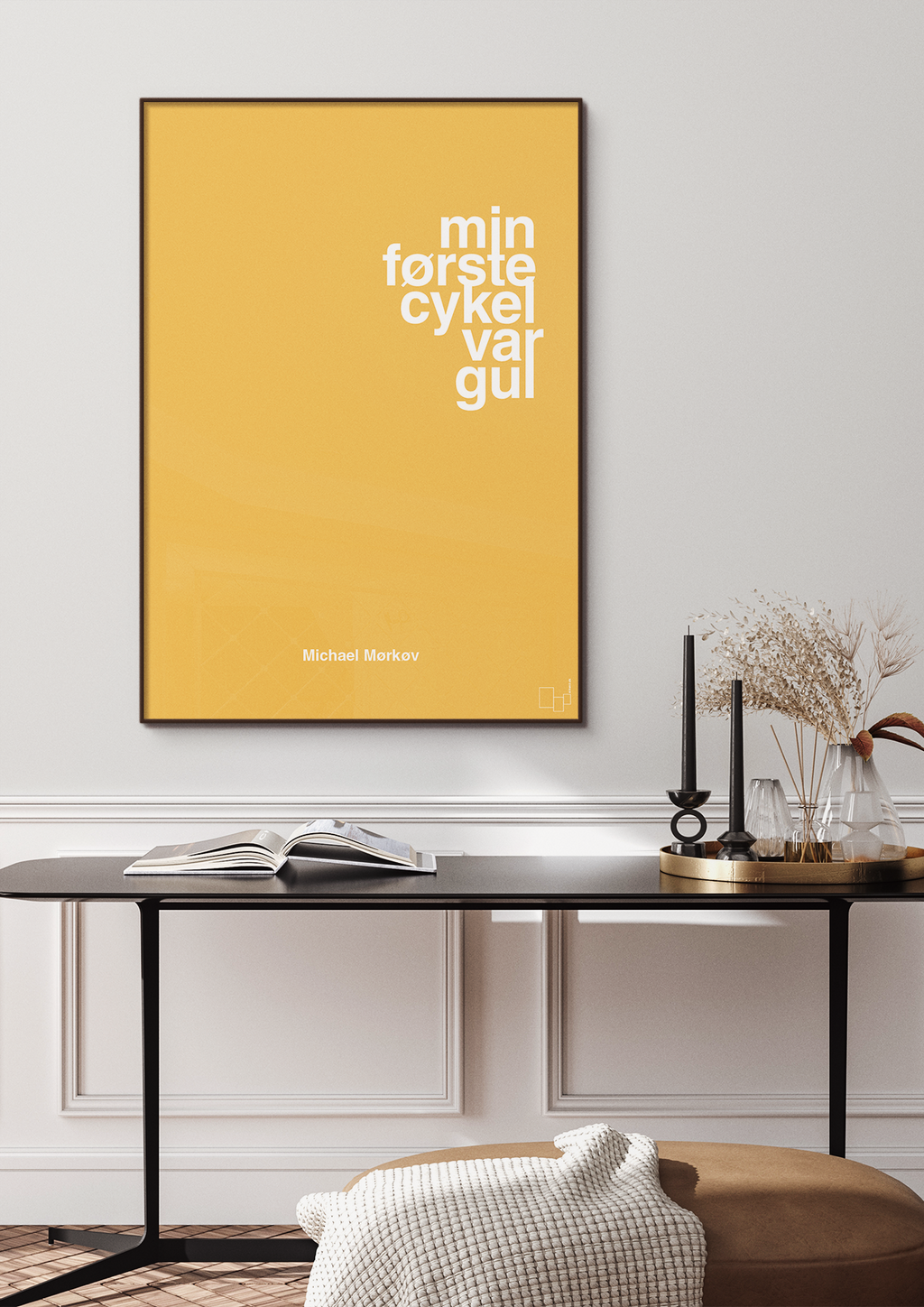 plakat: min første cykel var gul - painters white-Cykling-A1two3