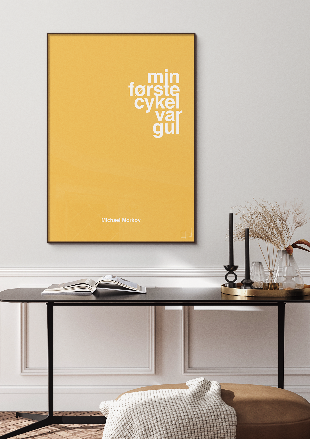 plakat: min første cykel var gul - heavenly blue-Cykling-A1two3
