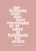 plakat: det flotteste man kan som menneske er at være et forbillede for andre - bubble shell-Cykling-A1two3