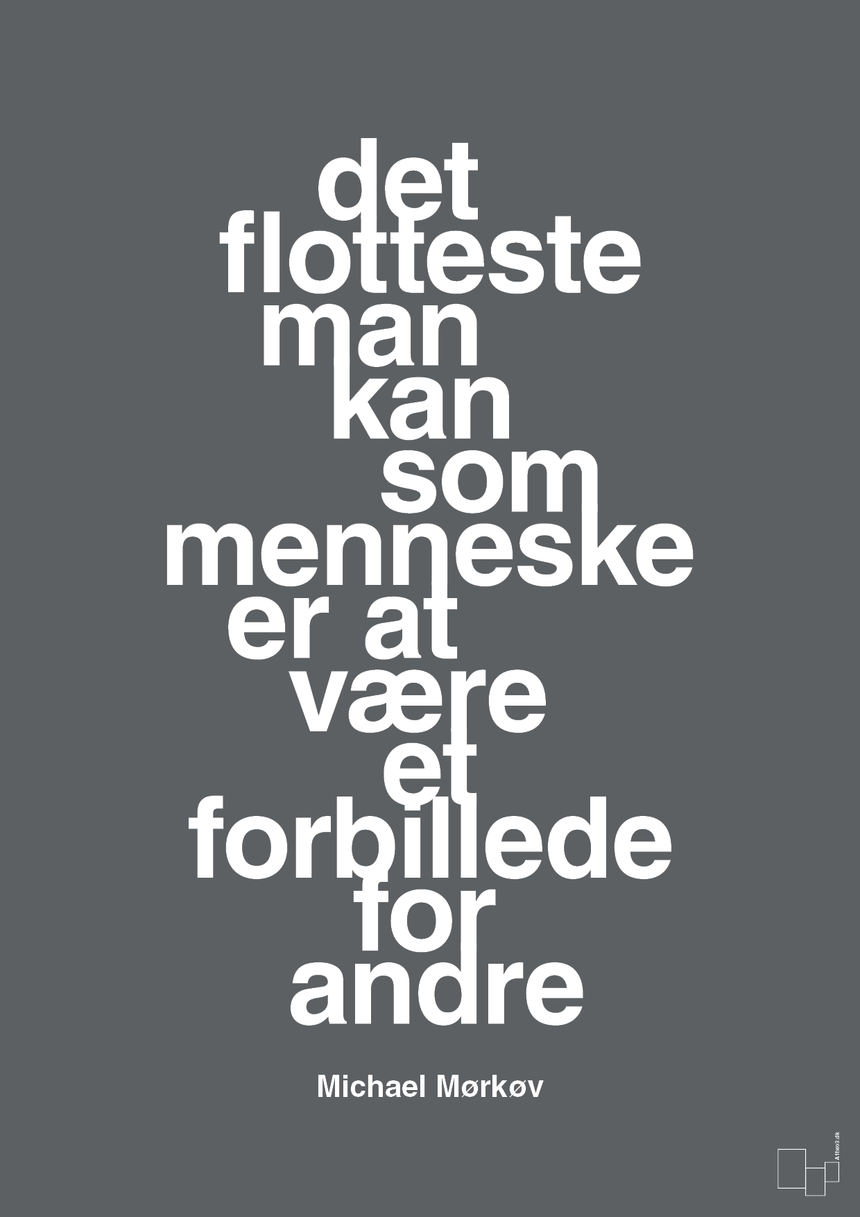 plakat: det flotteste man kan som menneske er at være et forbillede for andre - graphic charcoal-Cykling-A1two3