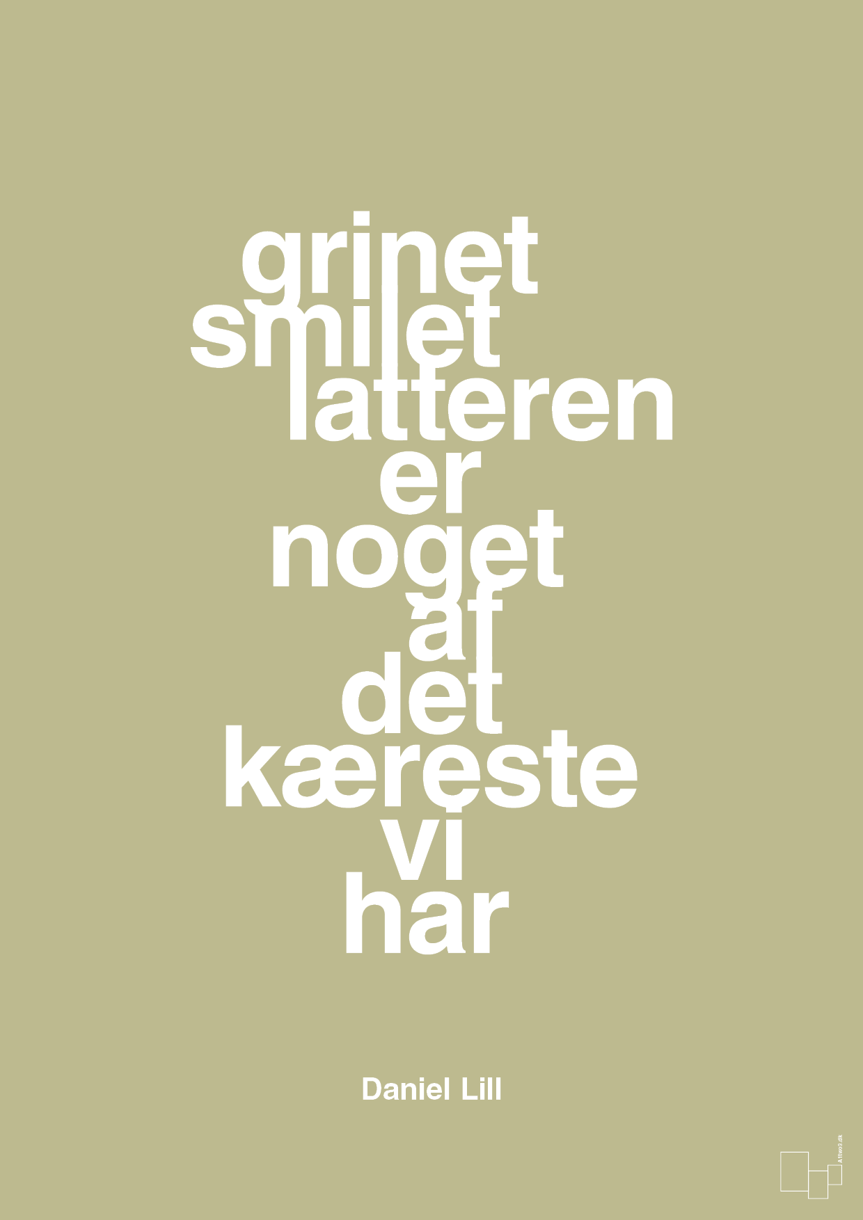 plakat: grinet smilet latteren er noget af det kæreste vi har - back to nature-Humor-A1two3