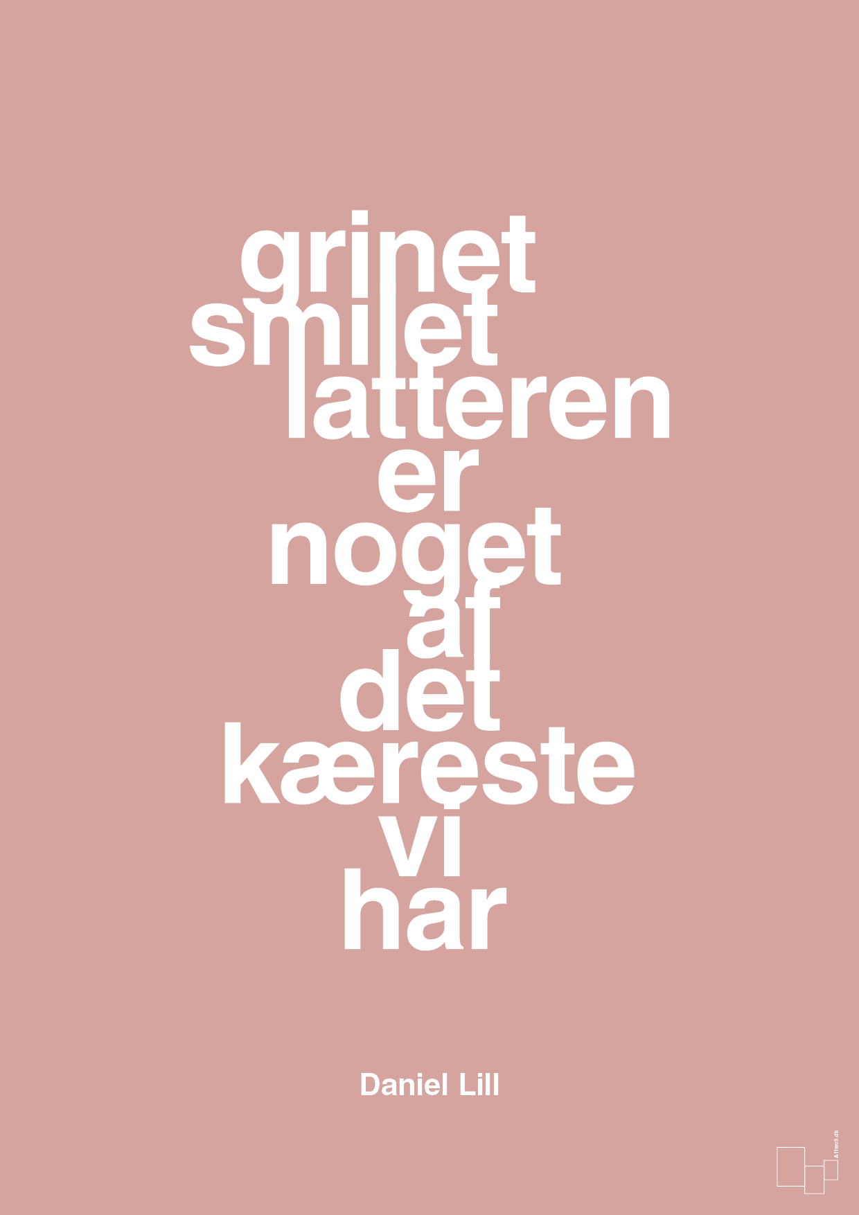 plakat: grinet smilet latteren er noget af det kæreste vi har - bubble shell-Humor-A1two3