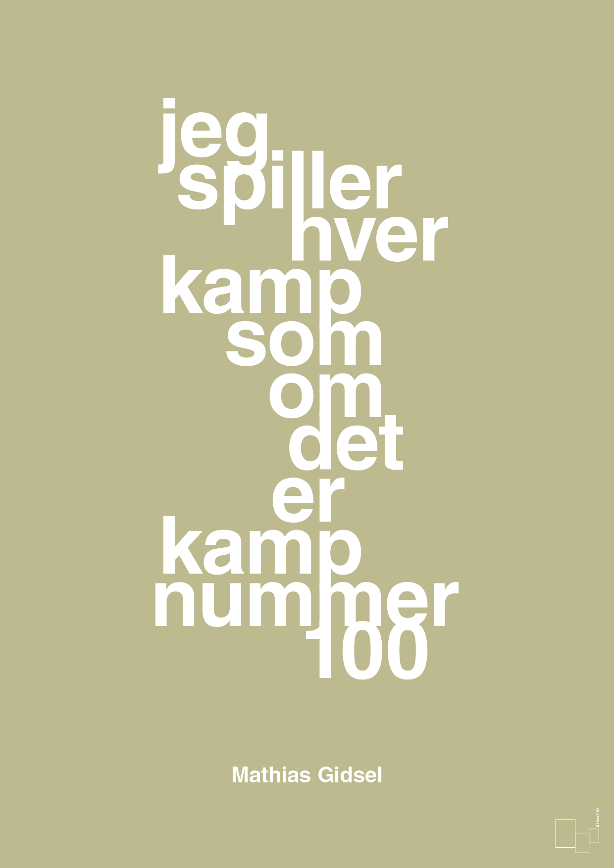 plakat: jeg spiller hver kamp som om det er kamp nummer 100 - back to nature-Håndbold-A1two3
