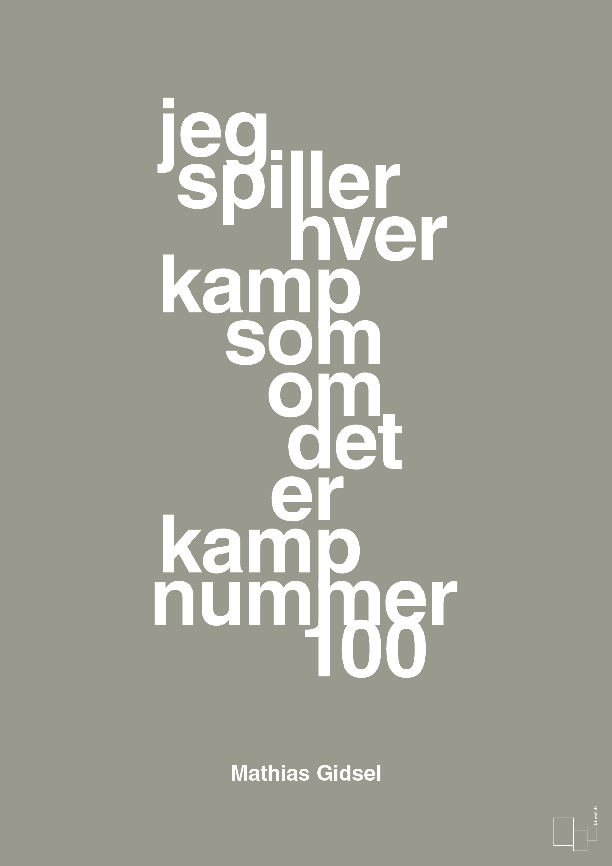 plakat: jeg spiller hver kamp som om det er kamp nummer 100 - battleship gray-Håndbold-A1two3