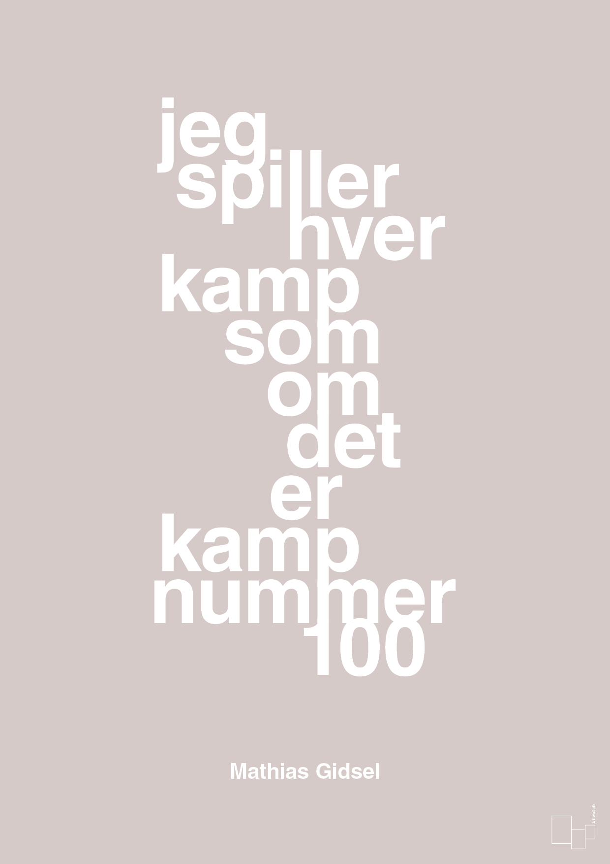 plakat: jeg spiller hver kamp som om det er kamp nummer 100 - broken beige-Håndbold-A1two3