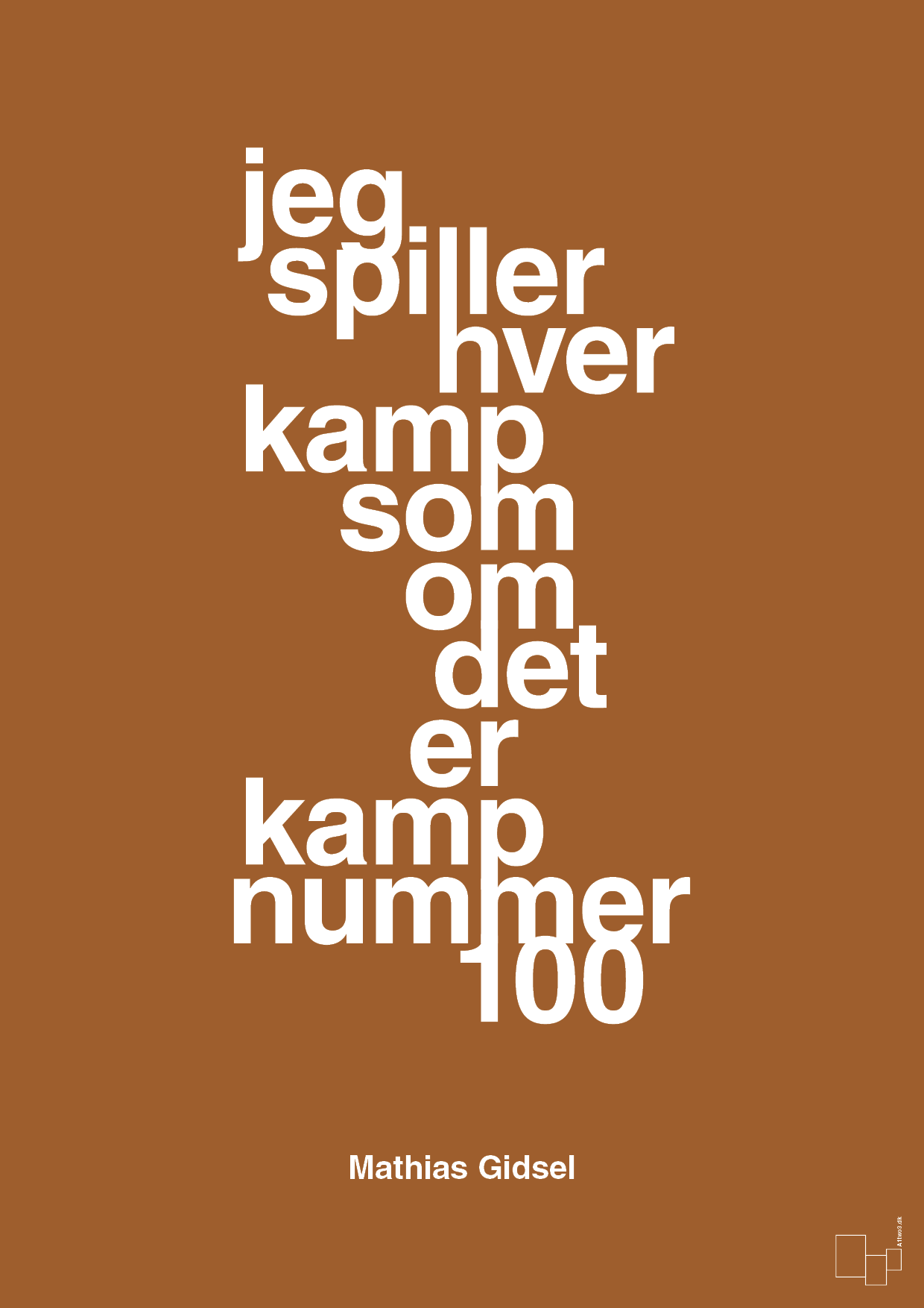 plakat: jeg spiller hver kamp som om det er kamp nummer 100 - cognac-Håndbold-A1two3